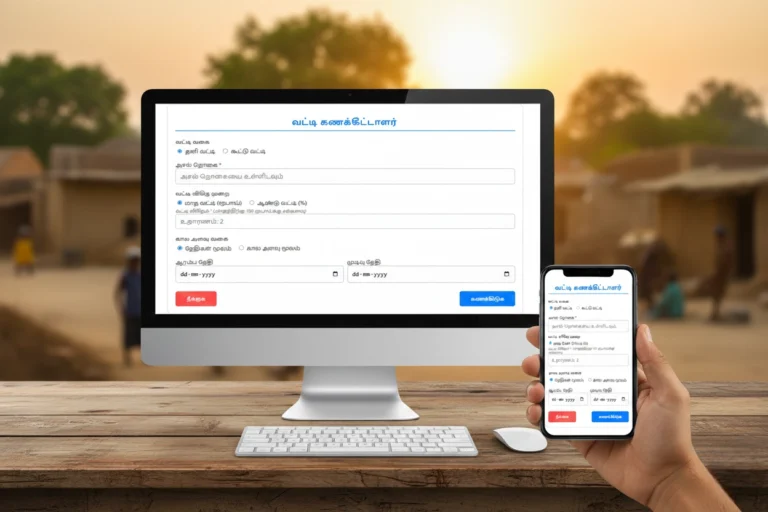 வட்டி கணக்குப்பொறி - Vaddi Calculator in Tamil