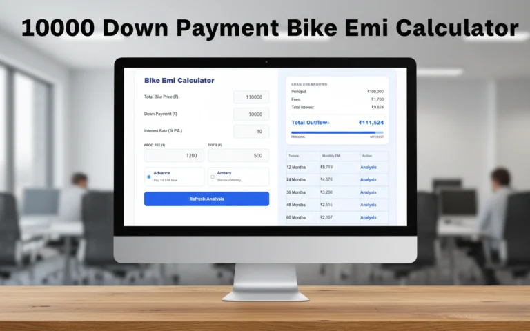 10000 Down Payment Bike Emi Calculator