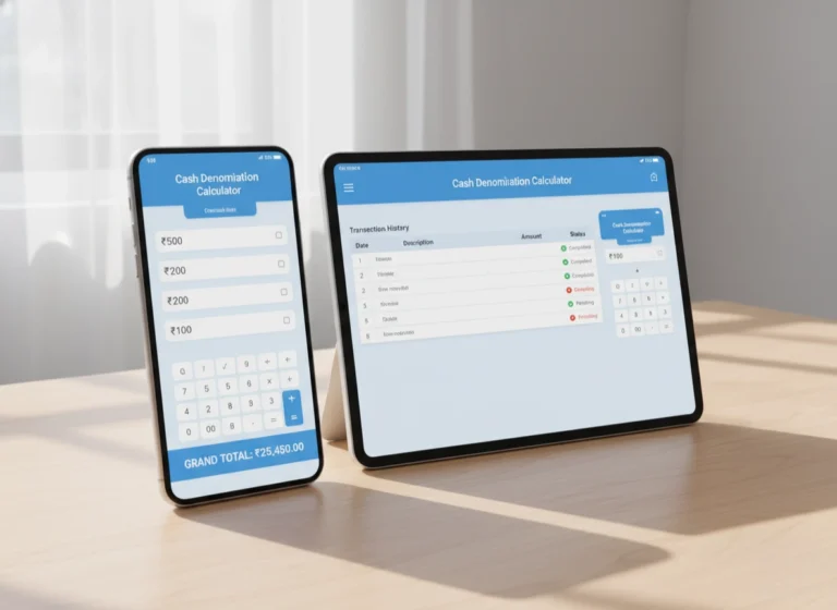 Deepu Denomination Calculator | Cash Denomination Calculator
