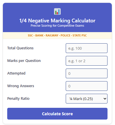 How to Use the 1/4 Negative Marking Calculator