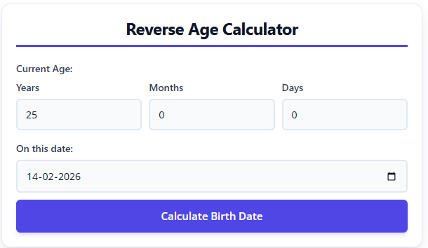 Reverse Age Calculator