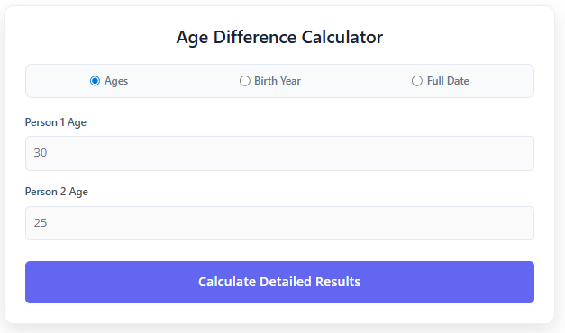 How to Use the Age Difference Calculator