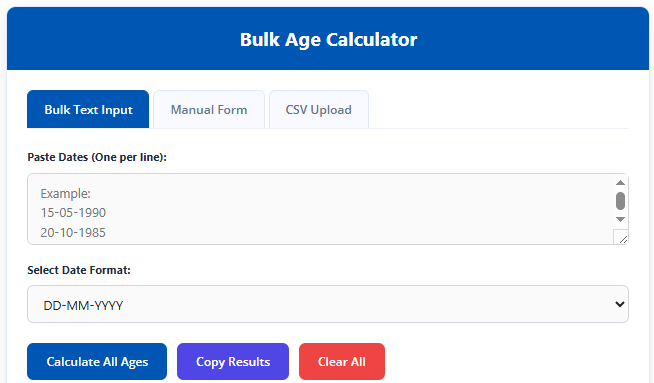 How to Use This Bulk Age Calculator