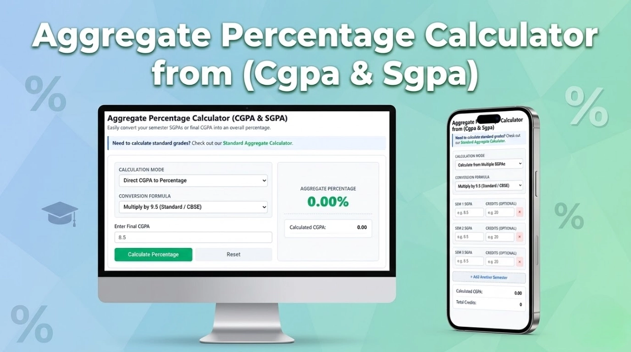 Aggregate Percentage Calculator From Cgpa & Sgpa