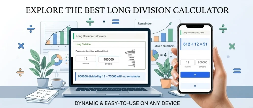 Free Long Division Calculator – Quotient, Remainder & Steps