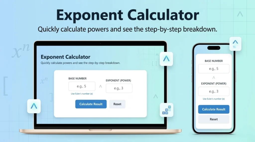 Exponent Calculator (xⁿ)  – Solve Powers, Roots & Indices