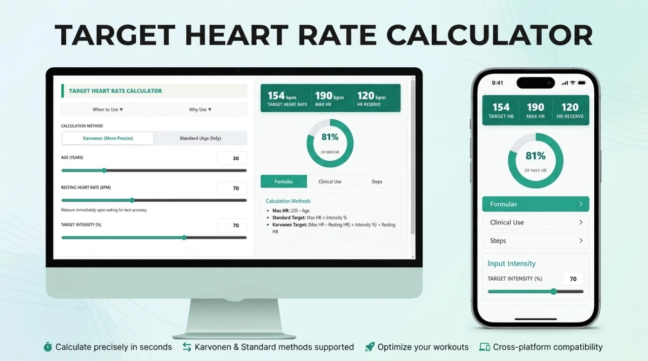 Target Heart Rate Calculator by Age & max HR