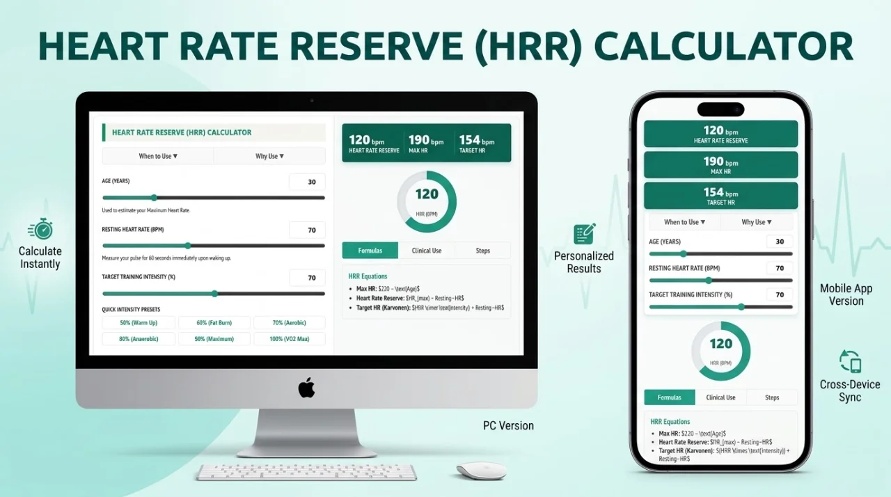 HEART RATE RESERVE (HRR) CALCULATOR