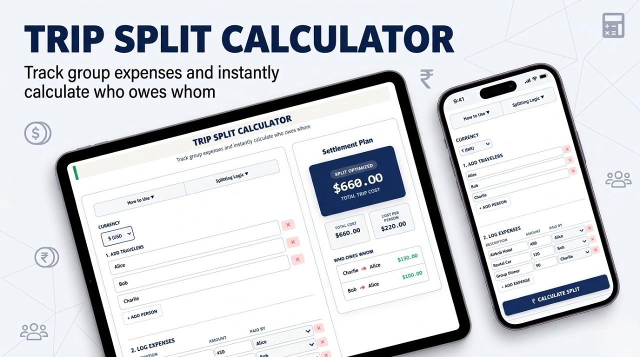 Trip Split Calculator | Split Expenses & Who Owes Whom