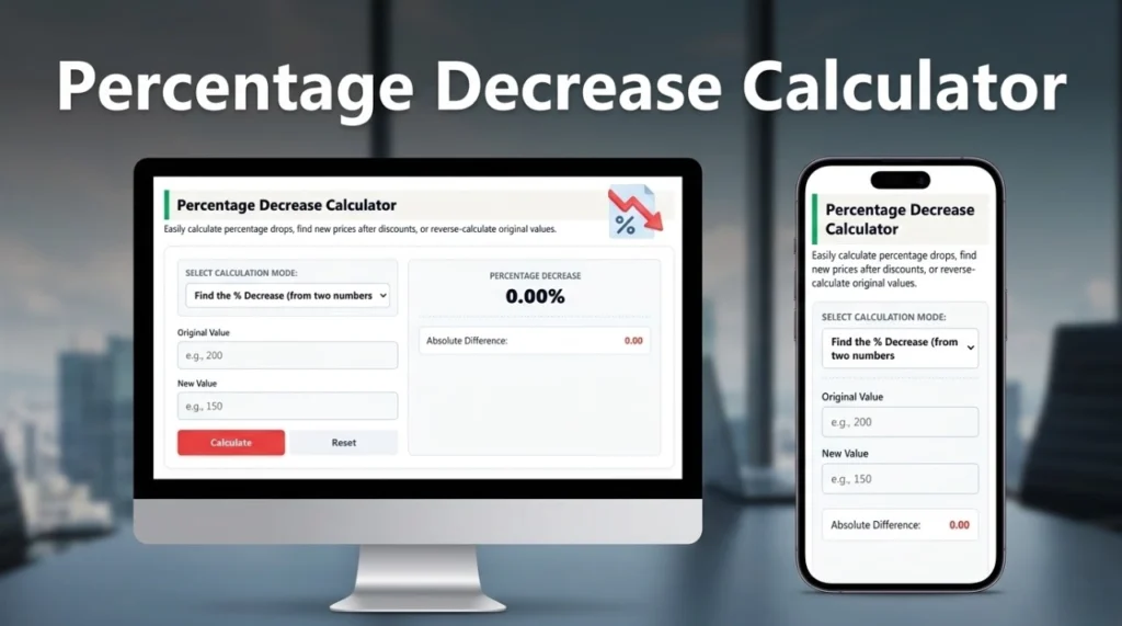 Percentage Decrease Calculator with Step-by-Step Solution
