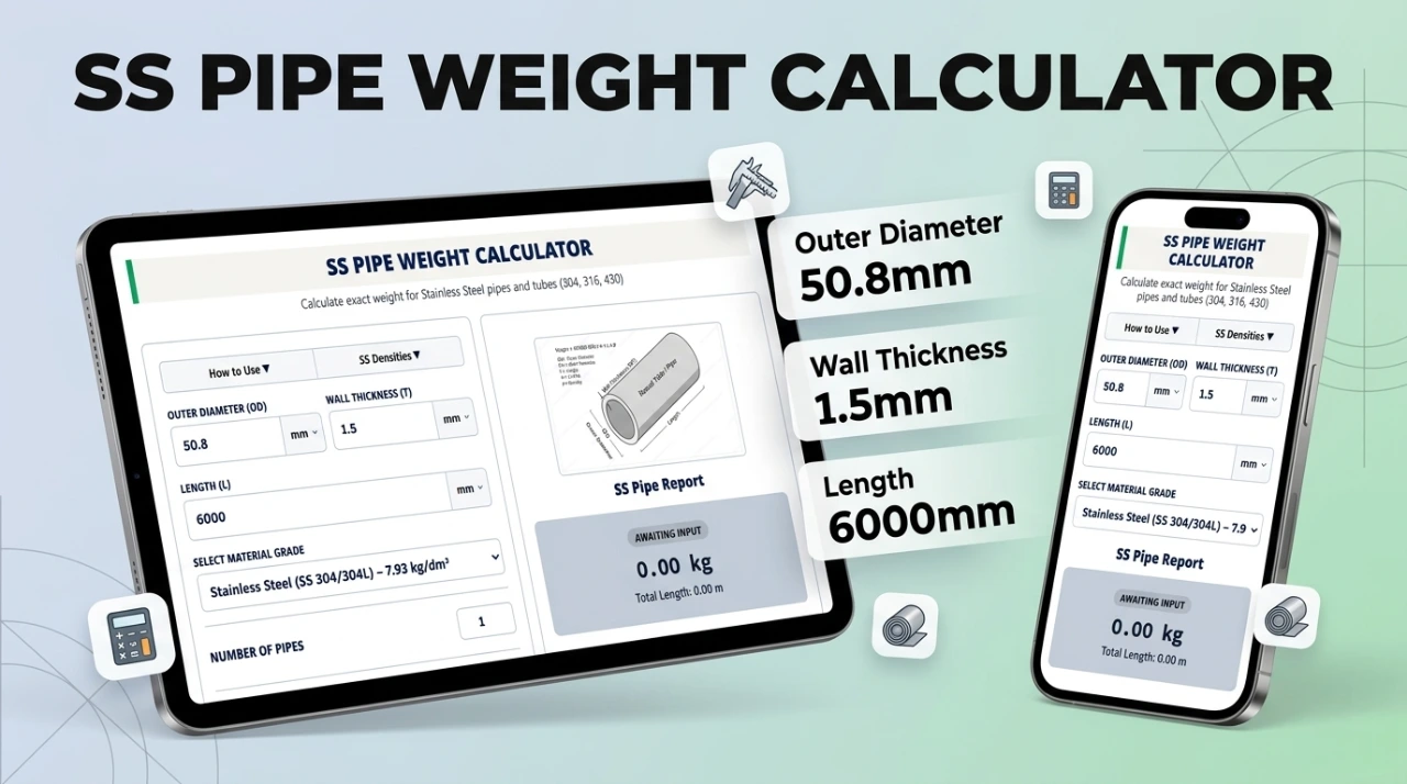SS Pipe Weight Calculator (Stainless Steel)– SS Pipe Weight Tool